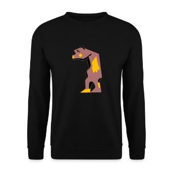 Hektor der traurige Bär - Unisex Pullover - Schwarz - Vorne - Alina (178cm) & Michal (187cm)