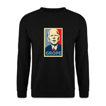 Joe Biden Grope - Political Campaign Poster - Unisex Sweatshirt - black - Front - Alina (178cm) & Michal (187cm)