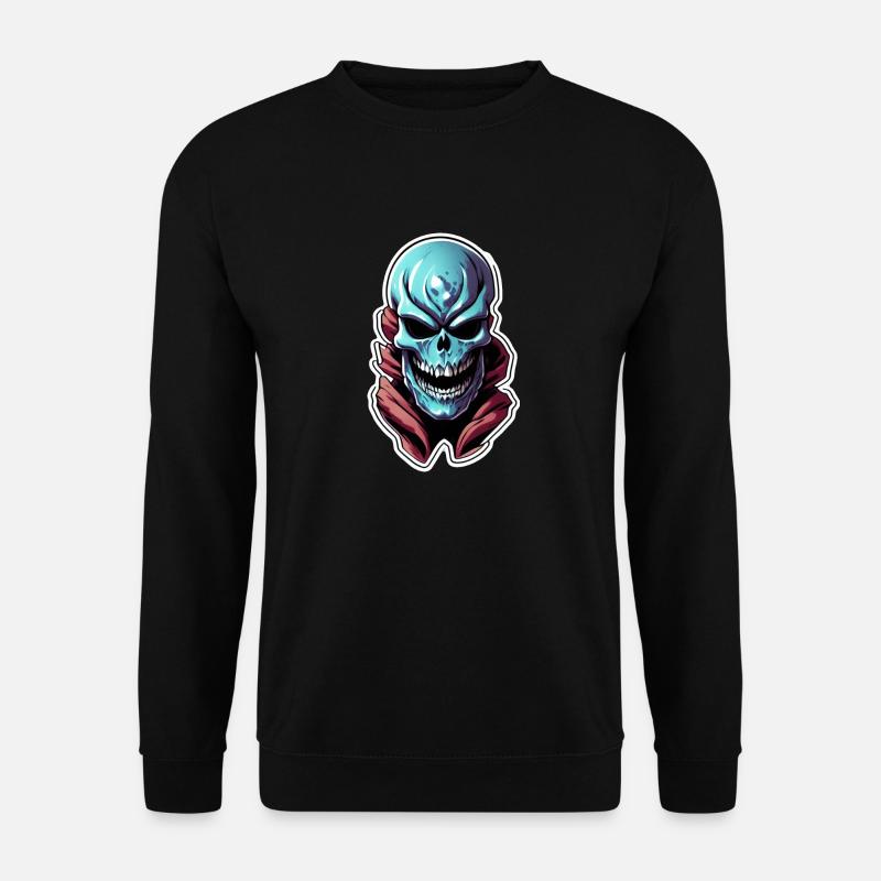 Alien Skull - Blaues Monster - Unisex Pullover - Schwarz