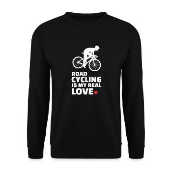 Ich Liebe Rennradfahren - Unisex Pullover - Schwarz - Vorne - Alina (178cm) & Michal (187cm)