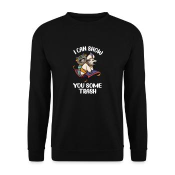 Je peux vous montrer un amateur de raton laveur opossum - Sweat-shirt Unisexe - noir - Devant - Alina (178cm) & Michal (187cm)