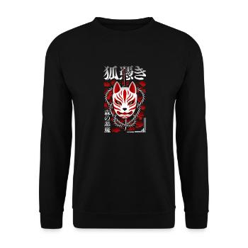 Japan Kitsune - Démon de la forêt - Sweat-shirt Unisexe - noir - Devant - Alina (178cm) & Michal (187cm)