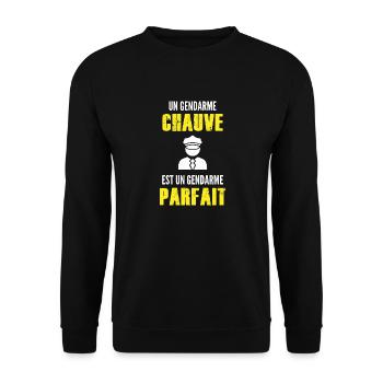 un gendarme chauve est un gendarme parfait - Sweat-shirt Unisexe - noir - Devant - Alina (178cm) & Michal (187cm)