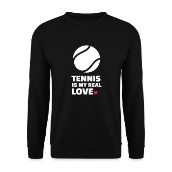 I love tennis - Unisex Sweatshirt - black - Front - Alina (178cm) & Michal (187cm)