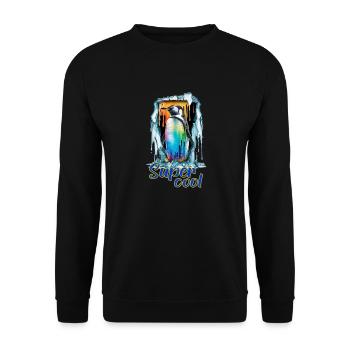 Colorful penguin on ice - Unisex Sweatshirt - black - Front - Alina (178cm) & Michal (187cm)