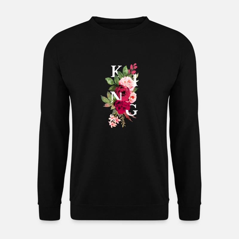 König Blumen - Unisex Pullover - Schwarz