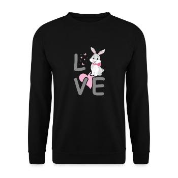 Rabbit lover - Unisex Sweatshirt - black - Front - Alina (178cm) & Michal (187cm)