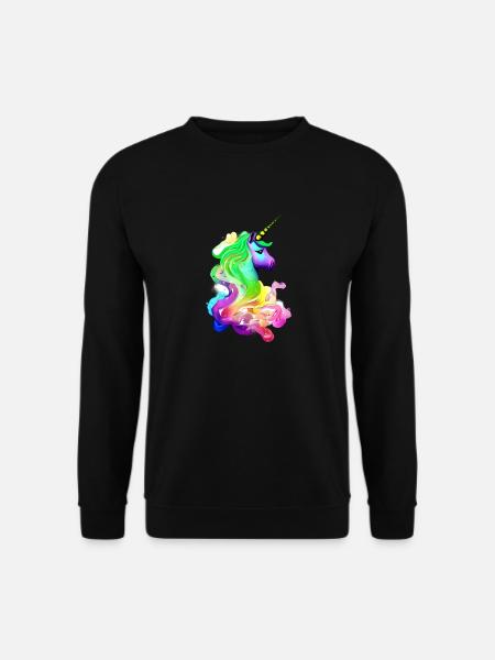 Einhorn Fabeltier Mädchen Einhörner Unicorn - Unisex Pullover - Schwarz