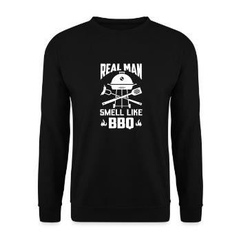 Real Man Smell Like BBQ Smoker Barbecue Grilling - Unisex Sweatshirt - black - Front - Alina (178cm) & Michal (187cm)