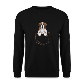 St. Bernard St. Bernard Dog Dog - Unisex Sweatshirt - black - Front - Alina (178cm) & Michal (187cm)