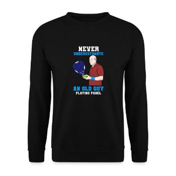 Padel Paddel Schläger Tennis Sport I Geschenk - Unisex Pullover - Schwarz - Vorne - Alina (178cm) & Michal (187cm)