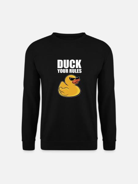 Funny Duckling Cool Rubber Duck Your Rules - Unisex Pullover - Schwarz