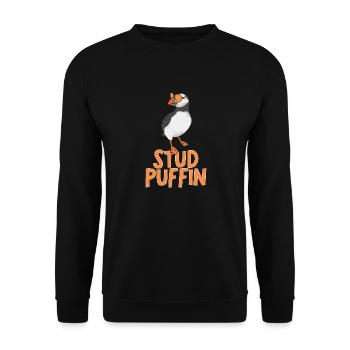 puffin puffin auke birds Lunde - Unisex Sweatshirt - black - Front - Alina (178cm) & Michal (187cm)