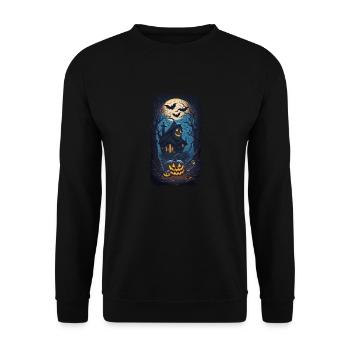 Happy Halloween I Gift - Unisex Sweatshirt - black - Front - Alina (178cm) & Michal (187cm)
