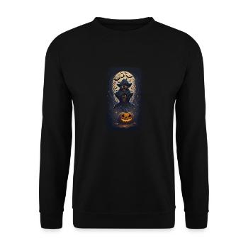 Happy Halloween I Gift - Unisex Sweatshirt - black - Front - Alina (178cm) & Michal (187cm)