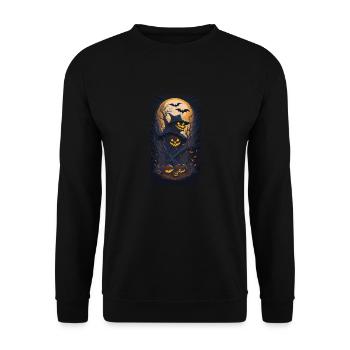 Happy Halloween I Gift - Unisex Sweatshirt - black - Front - Alina (178cm) & Michal (187cm)