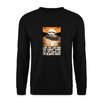 Je suis le capitaine pour gagner du temps, supposons simplement - Sweat-shirt Unisexe - noir - Devant - Alina (178cm) & Michal (187cm)