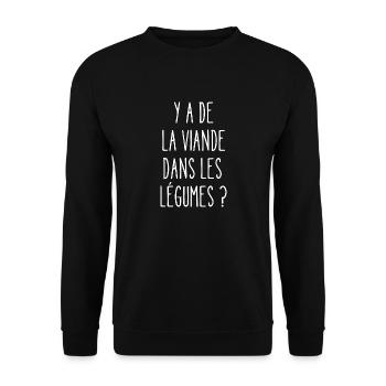 y a de la viande dans les légumes - Sweat-shirt Unisexe - noir - Devant - Alina (178cm) & Michal (187cm)
