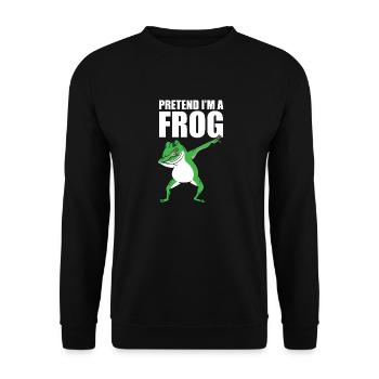 Amphibian Funny Pretend I'm A Frog Dabbing Toad - Unisex Sweatshirt - black - Front - Alina (178cm) & Michal (187cm)