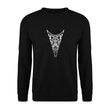 Maori Brustlogo 30 weiß - Unisex Pullover - Schwarz - Vorne - Alina (178cm) & Michal (187cm)