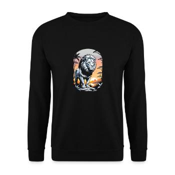lion, lionceau et jungle - Sweat-shirt Unisexe - noir - Devant - Alina (178cm) & Michal (187cm)