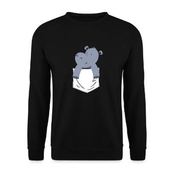 Hippopotame Hippopotame - Sweat-shirt Unisexe - noir - Devant - Alina (178cm) & Michal (187cm)