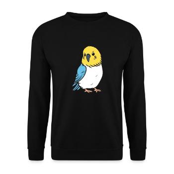 Niedlicher kleiner Wellensittich - Unisex Pullover - Schwarz - Vorne - Alina (178cm) & Michal (187cm)