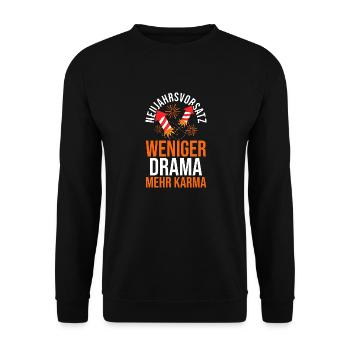 Neujahr Feuerwerk Silvester - Unisex Pullover - Schwarz - Vorne - Alina (178cm) & Michal (187cm)