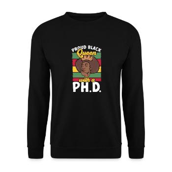PhD Graduate Doktorgrad Ph.D. Promotion - Unisex Pullover - Schwarz - Vorne - Alina (178cm) & Michal (187cm)