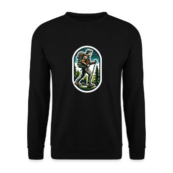Wanderlust Adventure - Unisex Pullover - Schwarz - Vorne - Alina (178cm) & Michal (187cm)