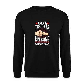 Papa Tochter Vater Familie Geschenk - Unisex Pullover - Schwarz - Vorne - Alina (178cm) & Michal (187cm)