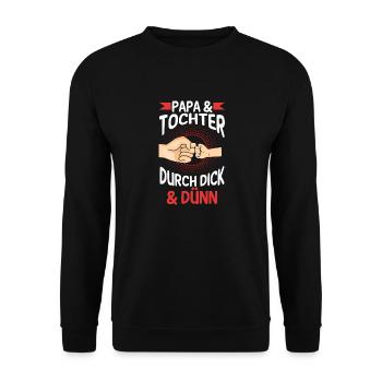 Papa Tochter Vater Familie Geschenk - Unisex Pullover - Schwarz - Vorne - Alina (178cm) & Michal (187cm)