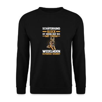 Hund Deutscher Schäferhund - Unisex Pullover - Schwarz - Vorne - Alina (178cm) & Michal (187cm)