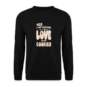 I love cookies crazy on chocolate chip cookies - Unisex Sweatshirt - black - Front - Alina (178cm) & Michal (187cm)