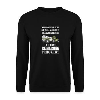 We can't transport so much shit - Unisex Sweatshirt - black - Front - Alina (178cm) & Michal (187cm)