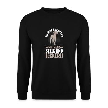 Hund Hundepapa Vater Weimaranerpapa Weimaraner - Unisex Pullover - Schwarz - Vorne - Alina (178cm) & Michal (187cm)
