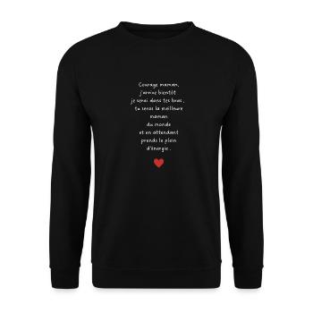 J’arrive bientôt maman-annonce grossesse maman - Sweat-shirt Unisexe - noir - Devant - Alina (178cm) & Michal (187cm)