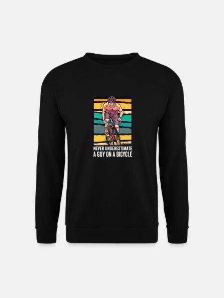 Never Underestimate An Old Guy on a Bicycle - Unisex Pullover - Schwarz