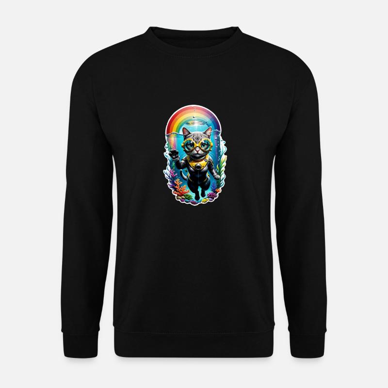 Katzen-Tauchen - Unisex Pullover - Schwarz