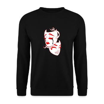 Belle femme peinture art visage femme colorée - Sweat-shirt Unisexe - noir - Devant - Alina (178cm) & Michal (187cm)