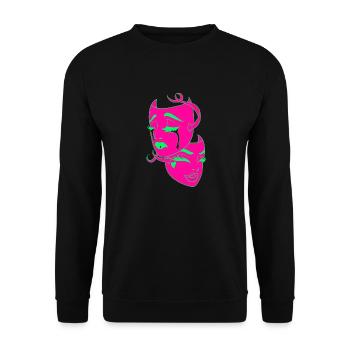 Schöne weibliche Malkunst Gesicht bunte Frau - Unisex Pullover - Schwarz - Vorne - Alina (178cm) & Michal (187cm)