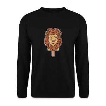Lion Head Popsicle - Unisex Sweatshirt - black - Front - Alina (178cm) & Michal (187cm)