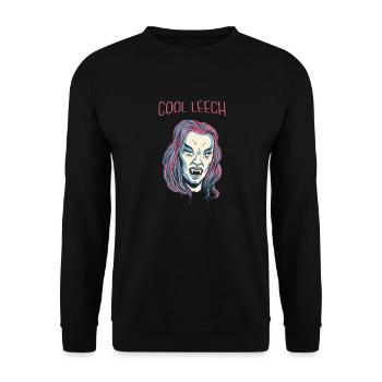 Cool Vampire Retro Halloween Beautiful Hot Fashion - Unisex Sweatshirt - black - Front - Alina (178cm) & Michal (187cm)