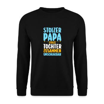 Papa Fête des pères Papa - Sweat-shirt Unisexe - noir - Devant - Alina (178cm) & Michal (187cm)