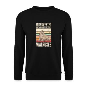 Walross - Unisex Pullover - Schwarz - Vorne - Alina (178cm) & Michal (187cm)