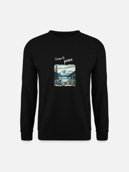 Motorcycle Freedom Motorcycle by the Lake Gift - Unisex Sweatshirt - black