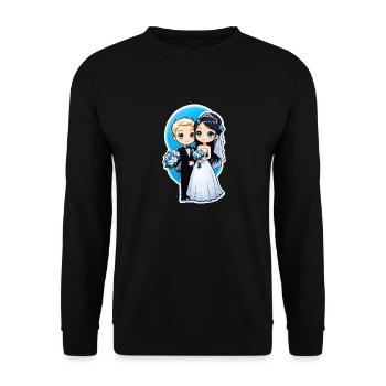 Just Married - For Wedding - Unisex Sweatshirt - black - Front - Alina (178cm) & Michal (187cm)