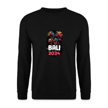 Bali 2024 Urlaub Reise Bunt - Unisex Pullover - Schwarz - Vorne - Alina (178cm) & Michal (187cm)