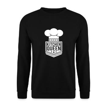 Kitchen Queen lettering logo kitchen woman queen - Unisex Sweatshirt - black - Front - Alina (178cm) & Michal (187cm)