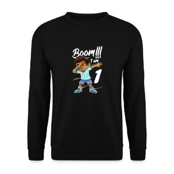 Boom Im 1 Year Old Black Boy Dabbing - Unisex Sweatshirt - black - Front - Alina (178cm) & Michal (187cm)